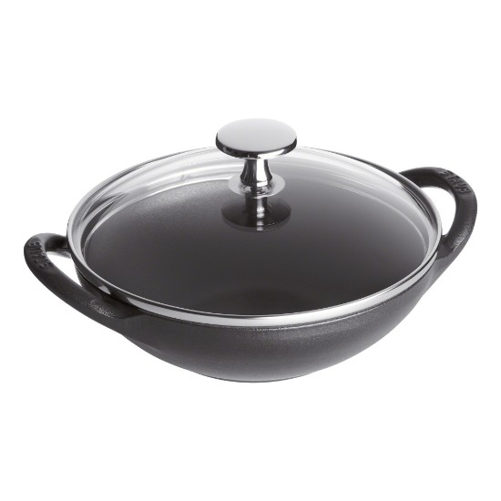 Staub - Mini Wok, öntöttvas, 16 cm, Fekete