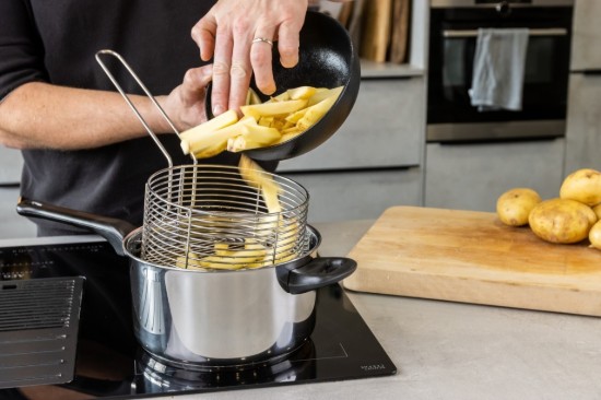 Lábas fedővel és sütőkosárral, 20cm/3 liter, rozsdamentes acél - Kitchen Craft - Kitchen Craft