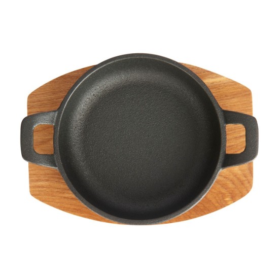 Artesa - Mini öntöttvas lábas fa alátéttel, 12 cm