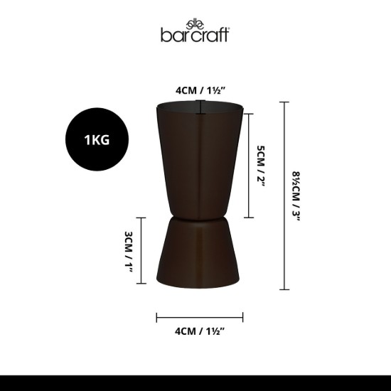 BarCraft - Dupla űrmértékű báros mérőpohár, rozsdamentes acél, réz
