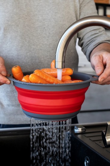 Összecsukható szűrőedény, 24 cm, piros - Colourworks