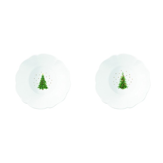 2 db porcelán tál készlet, 14 cm, "Festive TREES" - Nuova R2S