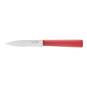 N°313 fogazott pengéjű kés, rozsdamentes acél, 10cm, "Les Essentiels", Red - Opinel