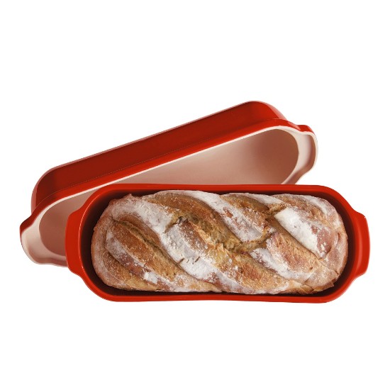 Batard kenyérsütő tepsi, kerámia, 39x16,5 cm/4,5L, Poppy Red Limited Edition - Emile Henry