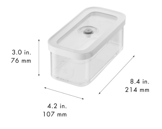 Téglalap alakú ételtartó, műanyag, 21,4 x 10,7 x 7,6 cm, 0,7 l, "Cube" - Zwilling