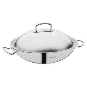 Wok serpenyő, rozsdamentes acél, 36 cm / 6,8 L, "Proline" - Korkmaz