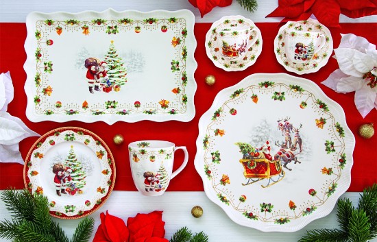 2 db teáscsésze készlet csészealjjal, porcelán, 110 ml, "Nosztalgikus karácsony" - Nuova R2S