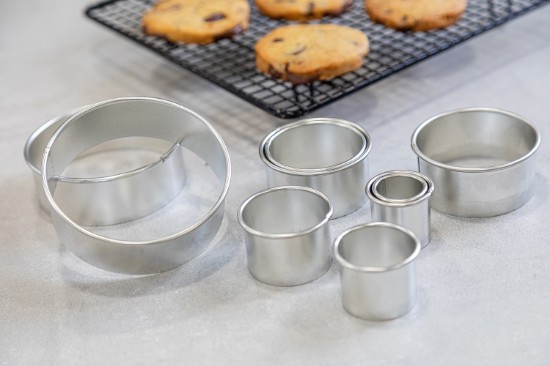 Kitchen Craft 11-db kerek vágó készlet, egyenes élű, fém