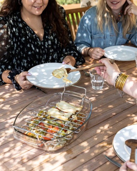 Ovális sütőedény rácsos, hőálló üveggel, 4L, "Let's Share" - Pyrex