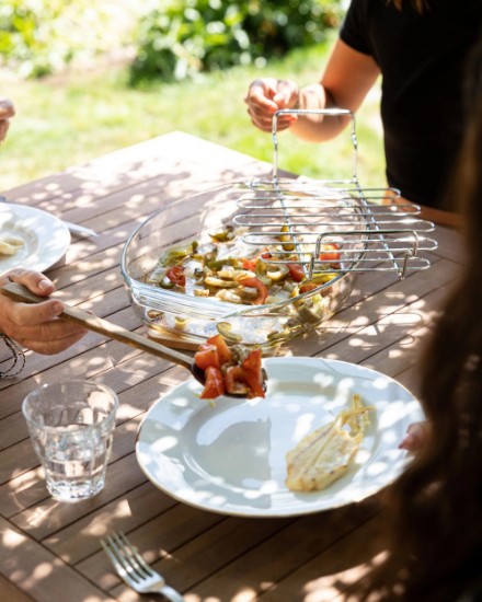 Ovális sütőedény rácsos, hőálló üveggel, 4L, "Let's Share" - Pyrex