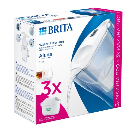 Vízszűrő kezdőcsomag BRITA Aluna 2,4 L (fehér) + 3 szűrő Maxtra PRO