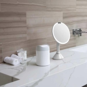 simplehuman -  mini 1,5 literes ~Fehér ~ Acél asztali szemetes