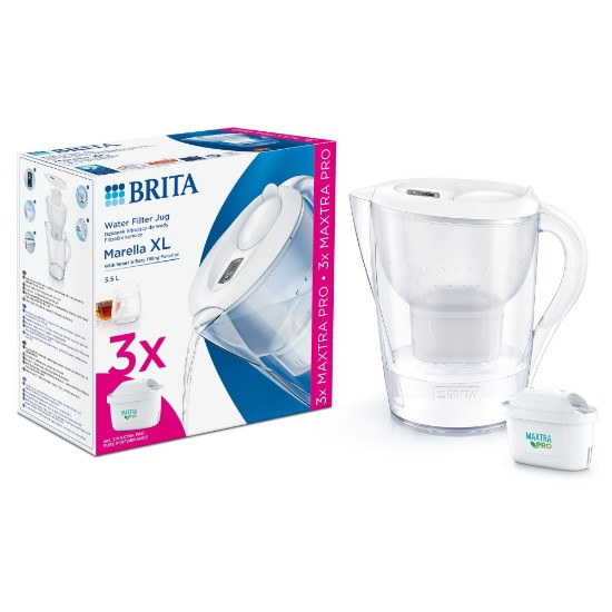 BRITA Marella XL 3,5 literes kezdőcsomag + 3 Maxtra PRO szűrő (fehér)