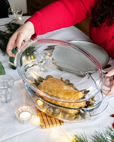 Ovális edény, fedővel, hőálló üveg, 4,4L + 1,4L, "Slow Cook" - Pyrex