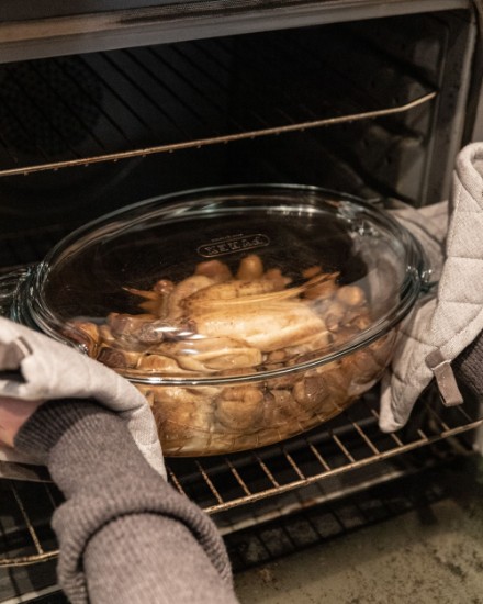 Ovális edény, fedővel, hőálló üveg, 4,4L + 1,4L, "Slow Cook" - Pyrex