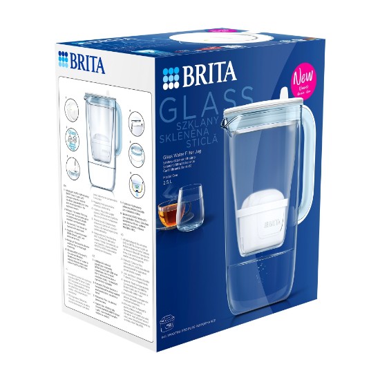 BRITA – ÜVEG vízszűrő kancsó, 2,5 L, Maxtra PRO (világoskék)