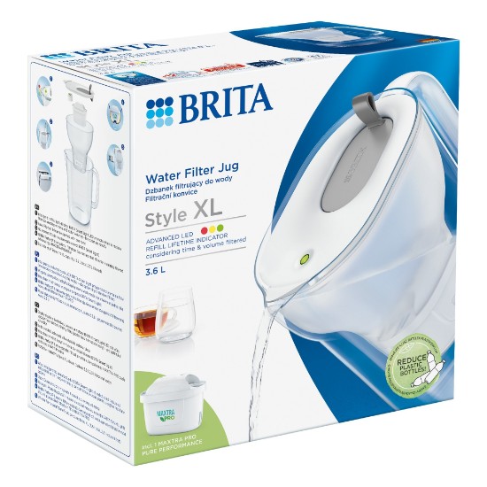 BRITA Style XL 3.6 L Maxtra PRO (szürke) szűrőkancsó