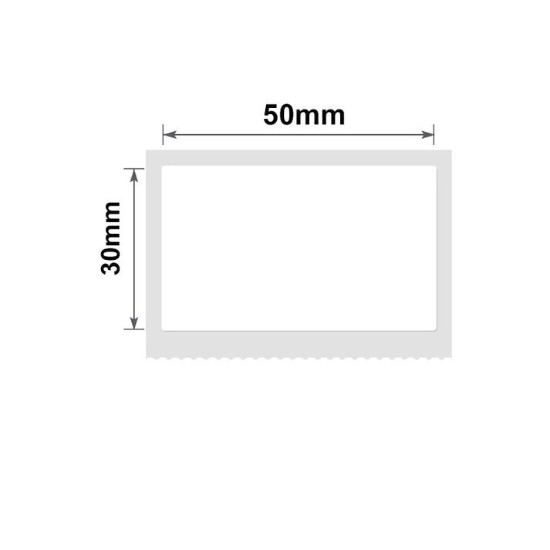 Címke matrica tekercs, 50x30mm, 230 db/tekercs, Fehér - NIIMBOT