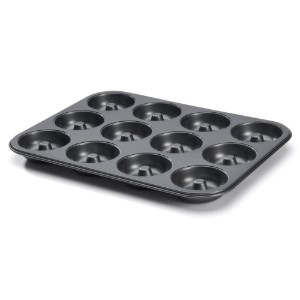 de Buyer 12 darabos mini-savarine sütőforma 34,3 x 26,2 cm acél