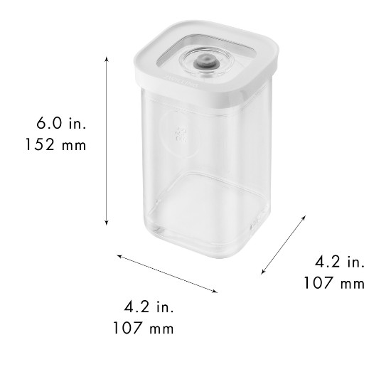Szögletes ételtartó, műanyag, 10,7 x 10,7 x 15,2 cm, 0,82 l, 'Cube' - Zwilling