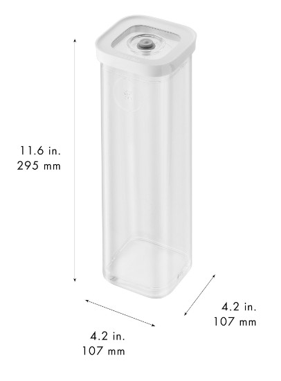 Négyzet alakú ételtároló edény, műanyag, 10,7 × 10,7 × 29,5 cm, 1,7L, "Cube" - Zwilling