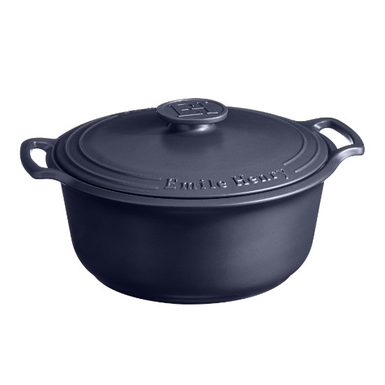 Cocotte főzőedény, kerámia, 33 cm / 6,5L, "Sublime", Indigo - Emile Henry