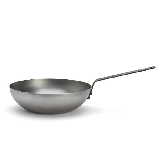 Kerek wok, acél, 28 cm, "Mineral B" - de Buyer