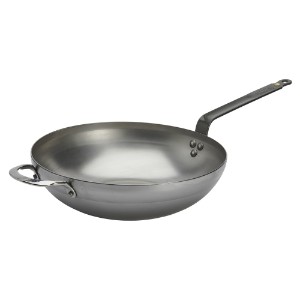 Kerek wok fogantyúval, acél, 32 cm, "Mineral B" - de Buyer