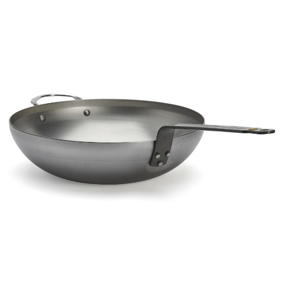 Kerek wok fogantyúval, acél, 32 cm, "Mineral B" - de Buyer