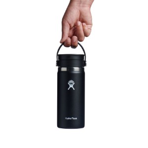 Hőszigetelő palack, rozsdamentes acél, 470 ml, "Wide Sip", fekete - Hydro Flask
