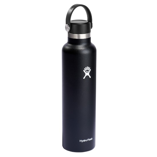 Hőszigetelő palack, rozsdamentes acél, 710ml, "Standard", Fekete - Hydro Flask