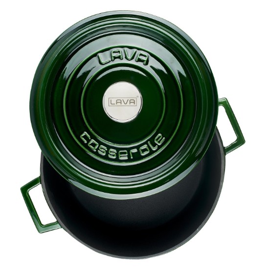 Fazék, öntöttvas, 28 cm/3.5 l "Premium Majolica", zöld - LAVA