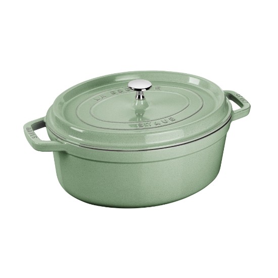 Oval Cocotte főzőedény, öntöttvas, 29cm/4,2L, Sage - Staub