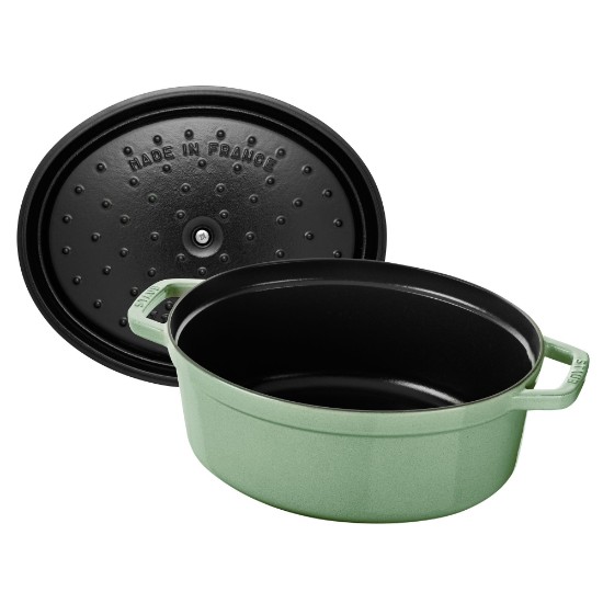 Oval Cocotte főzőedény, öntöttvas, 29cm/4,2L, Sage - Staub