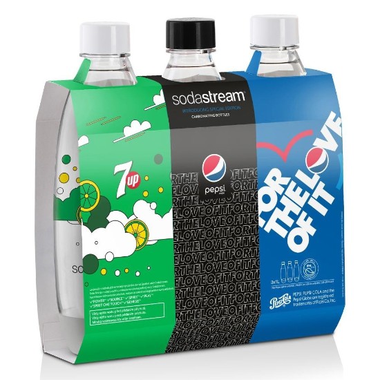 3 részes szénsavas flakon készlet, 1 L, műanyag - SodaStream
