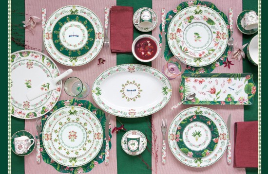 Tál, porcelán, 23 cm, "Botanique Chic" - Nuova R2S
