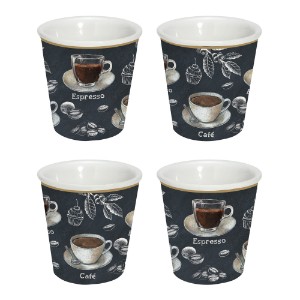4 kávéscsésze készlet, porcelán, 100ml, "Barista" - Nuova R2S