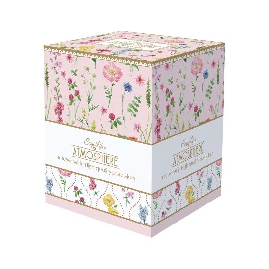 Bögre infúzióval és fedéllel, porcelán, 350 ml, "Meadow Flowers" - Nuova R2S