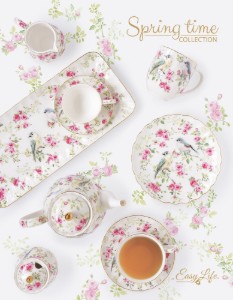 Desszerttál, porcelán, 19 cm, "Spring Time" - Easy Life