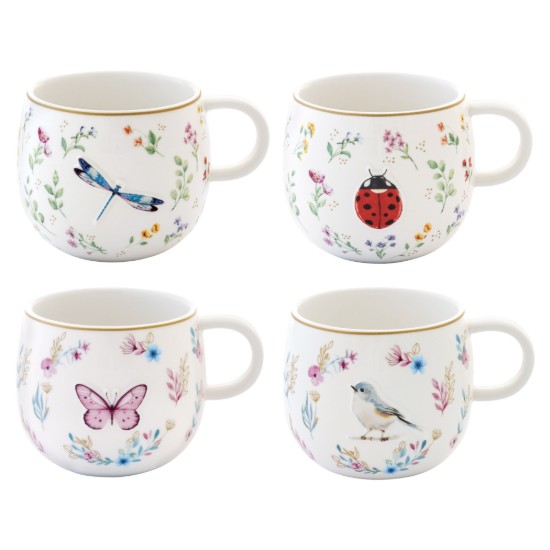Bögre, porcelán, 400 ml, dombornyomott kivitel, "Fancy Garden" - Easy Life
