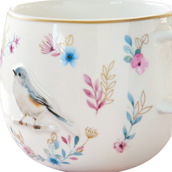 Bögre, porcelán, 400 ml, dombornyomott kivitel, "Fancy Garden" - Easy Life