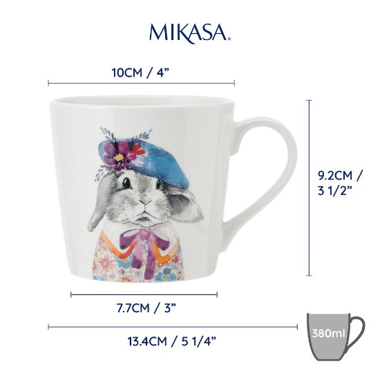 Porcelán bögre, 380 ml, nyuszi modell - Mikasa