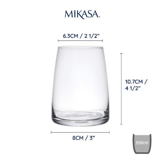 4 ivópohár készlet, kristályos üvegből, 350 ml, "Palermo" - Mikasa