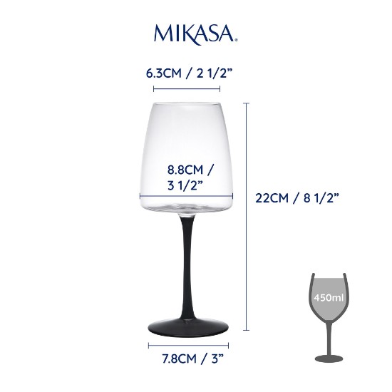 4 vörösboros pohárból álló készlet, kristályos üvegből, 450 ml, "Palermo" - Mikasa