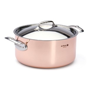 Edény fedéllel 28 cm/8 l "Inocuivre", réz-rozsdamentes acél - de Buyer