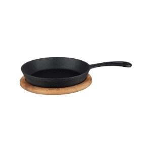 Öntöttvas serpenyő, 20 cm, faállvánnyal - LAVA márka
