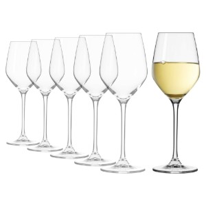 6 db-os fehérboros pohár készlet, kristályüveg, 200ml, "Splendour" - Krosno