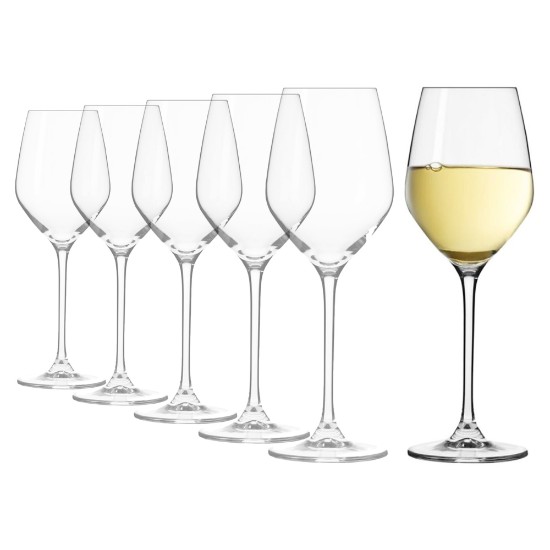 6 db-os fehérboros pohár készlet, kristályüveg, 200ml, "Splendour" - Krosno