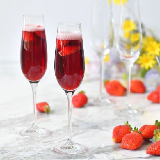 6 darabos pezsgőspohár készlet, kristályüveg, 180ml, "Harmony" - Krosno
