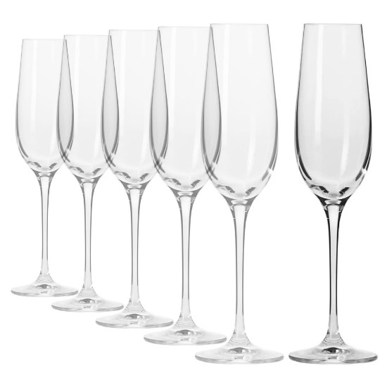 6 darabos pezsgőspohár készlet, kristályüveg, 180ml, "Harmony" - Krosno